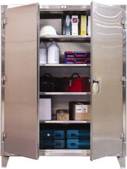 Strong Hold - 4 Shelf Locking Storage Cabinet - Stainless Steel, 36" Wide x 24" Deep x 72" High, Dark Gray - Apex Tool & Supply