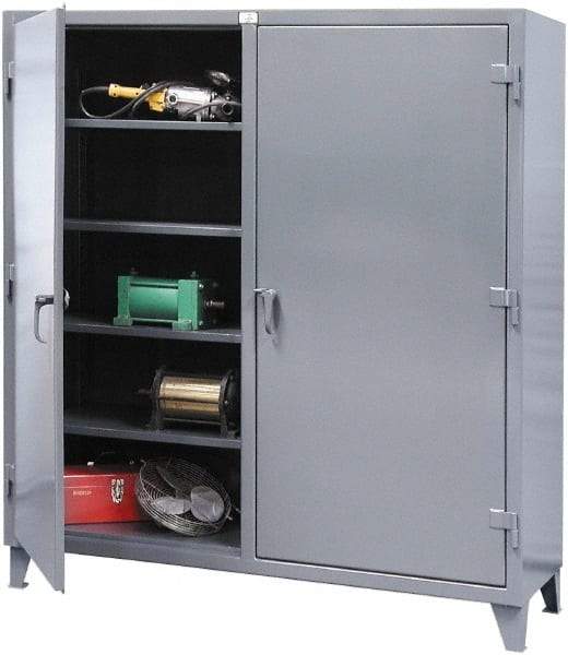Strong Hold - 8 Shelf Locking Storage Cabinet - Steel, 60" Wide x 24" Deep x 78" High, Dark Gray - Apex Tool & Supply
