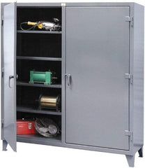 Strong Hold - 8 Shelf Locking Storage Cabinet - Steel, 60" Wide x 24" Deep x 78" High, Dark Gray - Apex Tool & Supply