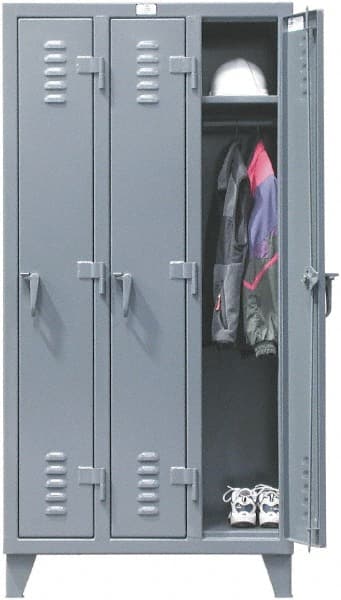 Strong Hold - 3 Door, 1 Tier, Steel Locker - Apex Tool & Supply