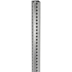 TAPCO - 12' High, Galvanized Traffic Sign Post - Steel, 7/16" Hole Diam, Silver - Apex Tool & Supply