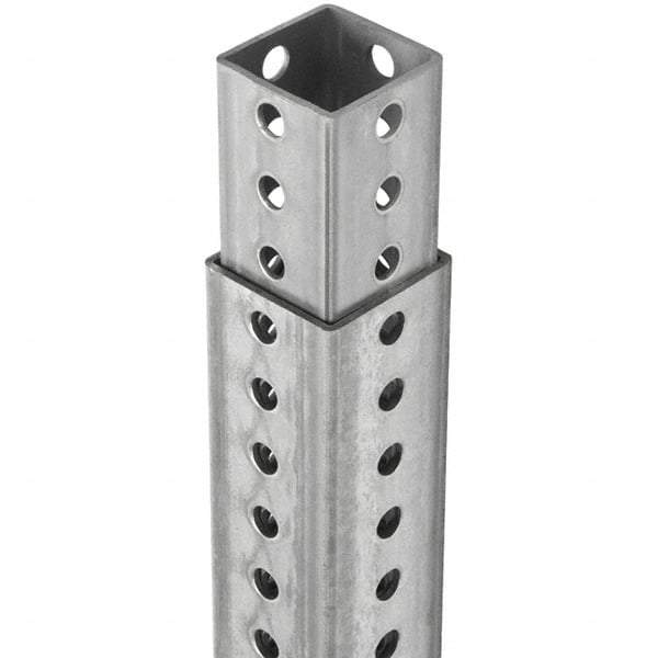 TAPCO - 4' High, Galvanized Traffic Sign Post - Steel, 7/16" Hole Diam, Silver - Apex Tool & Supply