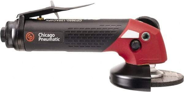 Chicago Pneumatic - 4" Wheel Diam, 13,500 RPM, Pneumatic Angle & Disc Grinder - 3/8-24 Spindle, 74 CFM - Apex Tool & Supply