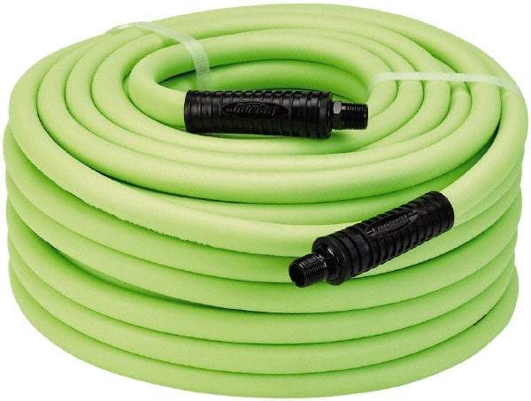 Legacy - 1/2" ID x 0.74" OD 100' Long Multipurpose Air Hose - MNPT x MNPT Ends, 300 Working psi, 140°, 3/8" Fitting, Green - Apex Tool & Supply