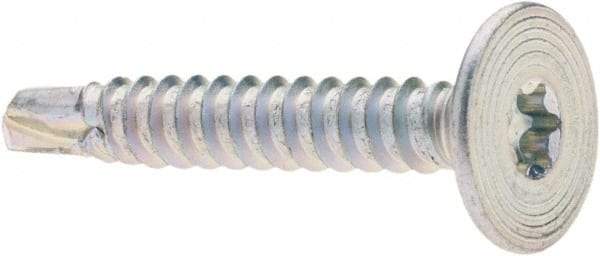 Value Collection - #10-16, Flat Head, Torx Drive, 1-1/4" Self Drilling Screw - Steel, Zinc-Plated Finish - Apex Tool & Supply