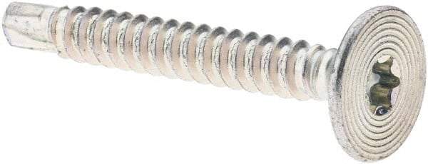 Value Collection - #10-16, Flat Head, Torx Drive, 1-1/2" Self Drilling Screw - Steel, Zinc-Plated Finish - Apex Tool & Supply