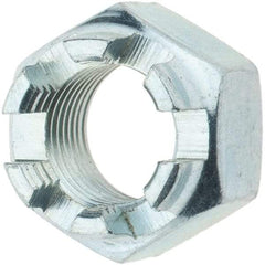 Value Collection - 1/2-20 UNF Grade 5 Steel Castle Locknut - Zinc-Plated Finish - Apex Tool & Supply