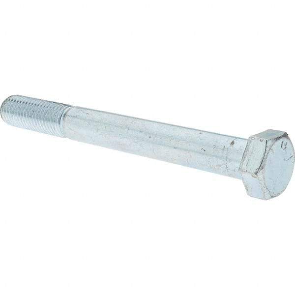 Value Collection - 3/4-10 UNC, 7" Length Under Head Hex Head Cap Screw - Partially Threaded, Grade 5 Steel, Zinc-Plated Finish, 1-1/8" Hex - Apex Tool & Supply