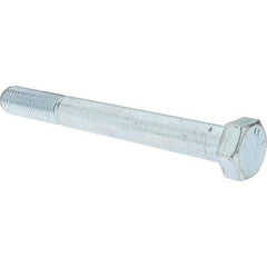 Value Collection - 3/4-10 UNC, 7" Length Under Head Hex Head Cap Screw - Partially Threaded, Grade 5 Steel, Zinc-Plated Finish, 1-1/8" Hex - Apex Tool & Supply