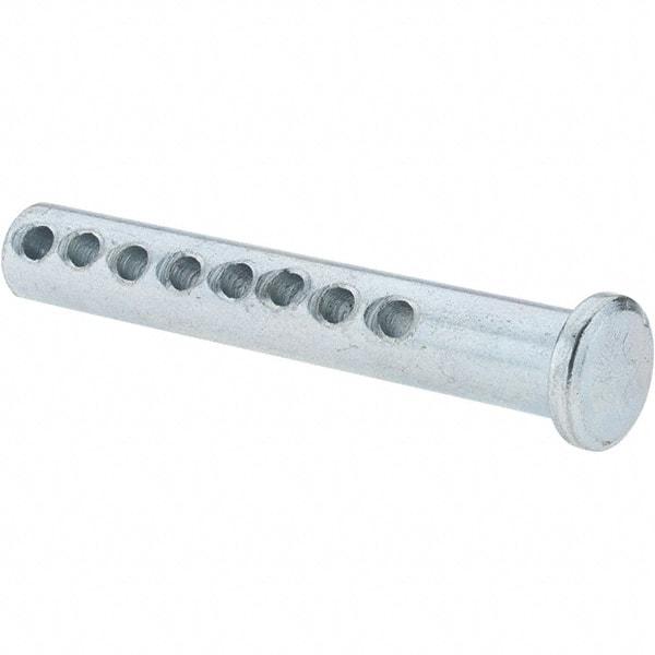 Value Collection - 5/16" Pin Diam, 2" OAL, Adjustable Clevis Pin - 7/64" Hole, 1-3/4" Usable Length, Zinc-Plated Steel - Apex Tool & Supply