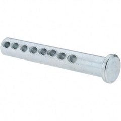 Value Collection - 5/16" Pin Diam, 2" OAL, Adjustable Clevis Pin - 7/64" Hole, 1-3/4" Usable Length, Zinc-Plated Steel - Apex Tool & Supply