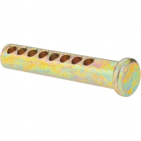Value Collection - 3/8" Pin Diam, 2" OAL, Adjustable Clevis Pin - 7/64" Hole, 1-3/4" Usable Length, Zinc-Plated Steel - Apex Tool & Supply