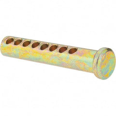 Value Collection - 3/8" Pin Diam, 2" OAL, Adjustable Clevis Pin - 7/64" Hole, 1-3/4" Usable Length, Zinc-Plated Steel - Apex Tool & Supply