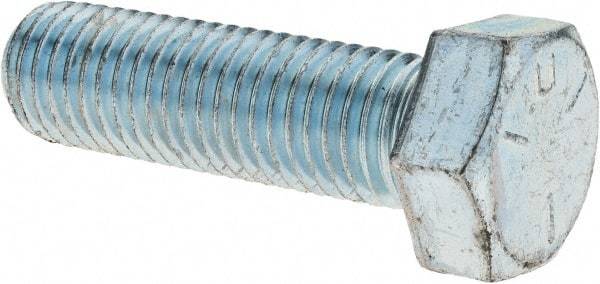 Value Collection - 3/4-10 UNC, 2-1/2" Length Under Head Hex Head Cap Screw - Fully Threaded, Grade 5 Steel, Zinc-Plated Finish, 1-1/8" Hex - Apex Tool & Supply