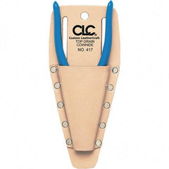 CLC - Pliers Holster with 1 Pocket - Leather, Natural (Color), 3" Wide x 6" High x 1" Deep - Apex Tool & Supply