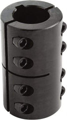Climax Metal Products - 1-1/2" Inside x 2-5/8" Outside Diam, Two Piece Rigid Coupling with Keyway - 3-7/8" Long x 3/8" Keyway Width x 3/16" Keyway Depth - Apex Tool & Supply