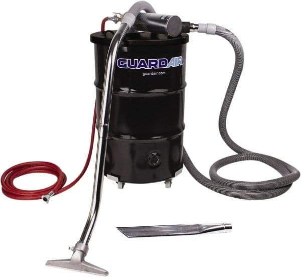 Guardair - 55 Gal Steel Tank, Air Powered Wet/Dry Vacuum - 15 Peak hp, 20' Hose Fitting, Cordless, Cartridge Filter - Apex Tool & Supply