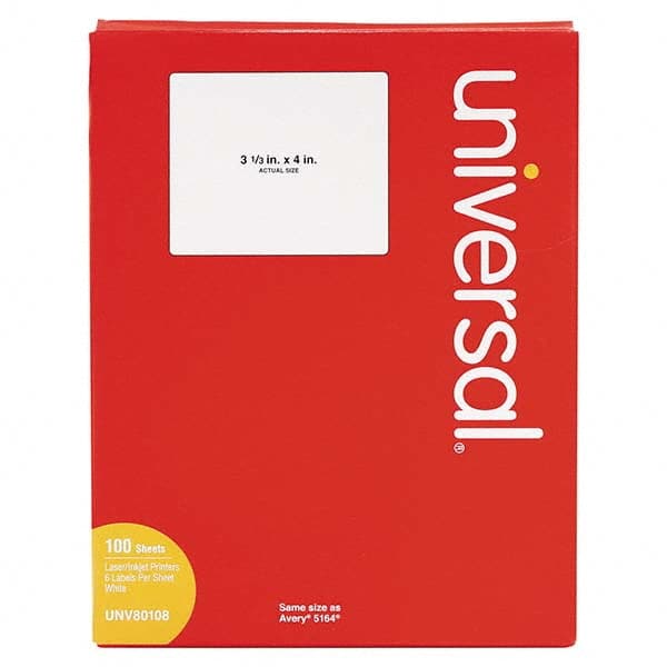 UNIVERSAL - Labels, Ribbons & Tapes Type: Laser Labels Color: White - Apex Tool & Supply