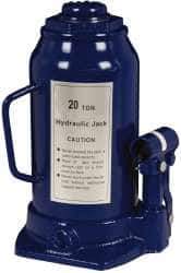 Value Collection - 20 Ton Capacity Side Pump Bottle Jack - 9-1/2" to 18-5/8" High, 6" Piston Stroke, 3-1/8" Screw Length, 1-1/2" Screw Diam, 2.2" Plunger Diam, 6-1/4" Long x 5-7/8" Wide Base - Apex Tool & Supply
