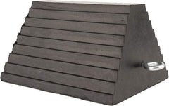 Value Collection - 9" Wide x 6" High x 8" Deep, Rubber Wheel Chock - Type B, Complete with Cadmium Plated Eyebolt - Apex Tool & Supply