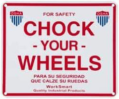 Value Collection - "Chock Your Wheels", Aluminum Safety Sign - Use for Accident Prevention - Apex Tool & Supply
