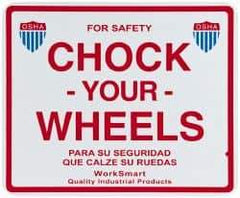 Value Collection - "Chock Your Wheels", Aluminum Safety Sign - Use for Accident Prevention - Apex Tool & Supply