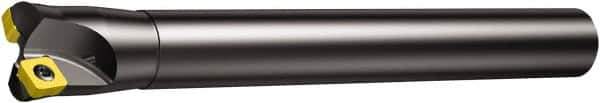 Sandvik Coromant - 35mm Cut Diam, 8mm Max Depth of Cut, 32mm Shank Diam, 210mm OAL, Indexable Chamfer & Angle End Mill - Multiple Insert Styles, Cylindrical Shank, 10° Lead Angle, Through Coolant - Apex Tool & Supply