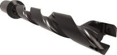 Allied Machine and Engineering - Series 22, 22 to 24mm Diam, 1" Diam Straight Shank with Flange, Helical Flute Spade Drill - 6-39/64" Max Depth, 7-59/64" Body Length, 10-13/64" OAL, Standard Length, Through Coolant - Apex Tool & Supply