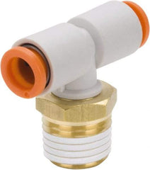 SMC PNEUMATICS - 5/16" Outside Diam, 1/4 NPT, Brass/Polybutylene Push-to-Connect Tube Male Branch Tee - 145 Max psi - Apex Tool & Supply