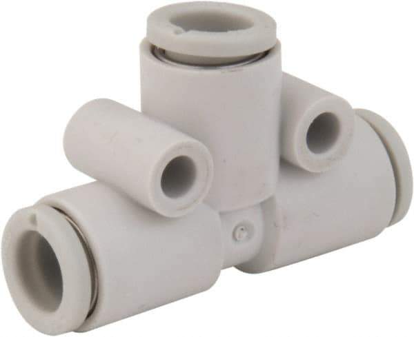 SMC PNEUMATICS - 12mm OD, Brass/Polybutylene Push-to-Connect Union Tee - 145 Max psi - Apex Tool & Supply