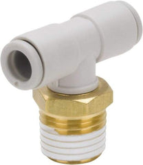 SMC PNEUMATICS - 10mm Outside Diam, 3/8 BSPT, Brass/Polybutylene Push-to-Connect Tube Male Branch Tee - 145 Max psi - Apex Tool & Supply