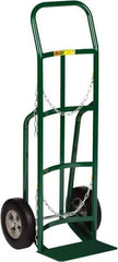 Little Giant - 800 Lb Capacity 47" OAH Cylinder Hand Truck - 8 x 14" Base Plate, Continuous Handle, Steel, Solid Rubber Wheels - Apex Tool & Supply