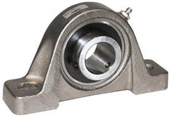 Browning - 2" ID, 8-13/16" OAL x 4-31/32" OAH Pillow Block - 6,600 Lb Static Cap, 9,752 Lb Dyn Cap, 6-15/16" Btw Mnt Hole Ctrs, 2-1/2" Base-to-Ctr Ht, Cast Iron - Apex Tool & Supply