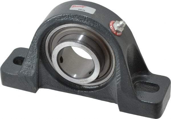 Browning - 1-1/2" ID, 7-1/8" OAL x 4" OAH Pillow Block - 4,467 Lb Static Cap, 7,340 Lb Dyn Cap, 5-3/8" Btw Mnt Hole Ctrs, 2" Base-to-Ctr Ht, Cast Iron - Apex Tool & Supply