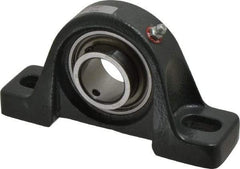 Browning - 1-3/16" ID, 6-3/16" OAL x 3-9/32" OAH Pillow Block - 2,567 Lb Static Cap, 4,381 Lb Dyn Cap, 4-23/32" Btw Mnt Hole Ctrs, 1-11/16" Base-to-Ctr Ht, Cast Iron - Apex Tool & Supply