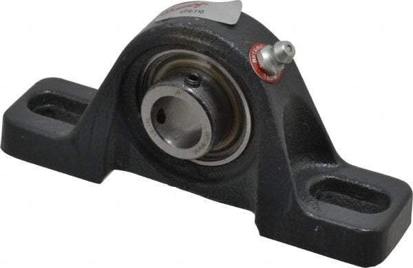 Browning - 5/8" ID, 4-7/8" OAL x 2-7/32" OAH Pillow Block - 1,444 Lb Static Cap, 2,611 Lb Dyn Cap, 3-7/16" Btw Mnt Hole Ctrs, 1-3/16" Base-to-Ctr Ht, Cast Iron - Apex Tool & Supply