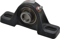 Browning - 5/8" ID, 4-7/8" OAL x 2-7/32" OAH Pillow Block - 1,444 Lb Static Cap, 2,611 Lb Dyn Cap, 3-7/16" Btw Mnt Hole Ctrs, 1-3/16" Base-to-Ctr Ht, Cast Iron - Apex Tool & Supply