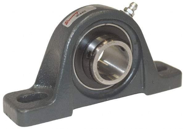 Browning - 1-7/16" ID, 6-3/4" OAL x 3-5/8" OAH Pillow Block - 3,493 Lb Static Cap, 5,782 Lb Dyn Cap, 5" Btw Mnt Hole Ctrs, 1-13/16" Base-to-Ctr Ht, Cast Iron - Apex Tool & Supply