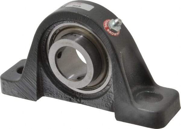 Browning - 1-1/4" ID, 6-3/4" OAL x 3-5/8" OAH Pillow Block - 3,493 Lb Static Cap, 5,782 Lb Dyn Cap, 5" Btw Mnt Hole Ctrs, 1-13/16" Base-to-Ctr Ht, Cast Iron - Apex Tool & Supply