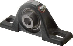 Browning - 1/2" ID, 4-7/8" OAL x 2-3/32" OAH Pillow Block - 1,444 Lb Static Cap, 2,611 Lb Dyn Cap, 3-5/8" Btw Mnt Hole Ctrs, 1-1/16" Base-to-Ctr Ht, Cast Iron - Apex Tool & Supply