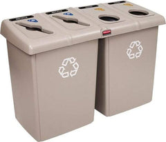 Rubbermaid - 92 Gal Beige Rectangle Recycling Container - Plastic, 902mm High x 1346.2mm Long x 24" Wide - Apex Tool & Supply