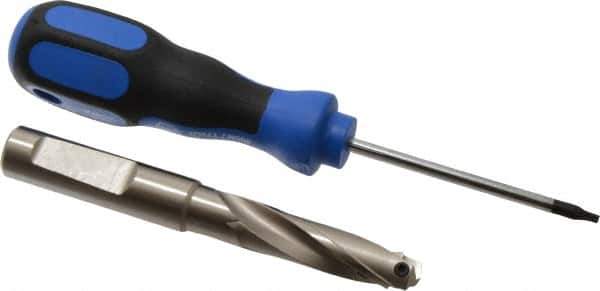 Guhring - 29/64 to 0.472" Diam, 38.1mm Max Depth, 1/2" Shank Diam, 56mm Flute, Replaceable Tip Drill - HT 800 WP Insert, Series 4107 - Apex Tool & Supply