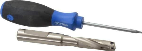 Guhring - 0.433 to 0.452" Diam, 36.6mm Max Depth, 1/2" Shank Diam, 54mm Flute, Replaceable Tip Drill - HT 800 WP Insert, Series 4107 - Apex Tool & Supply