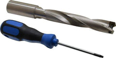 Guhring - 21.99mm Diam, 114.1mm Max Depth, 25mm Shank Diam, 207mm OAL, Replaceable Tip Drill - HT 800 WP Insert, Series 4108 - Apex Tool & Supply