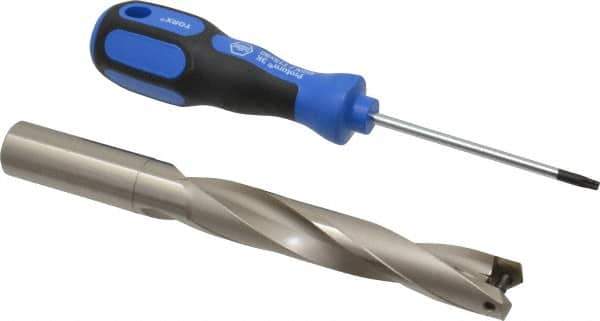 Guhring - 3/4 to 0.767" Diam, 101.1mm Max Depth, 19.05mm Shank Diam, 182mm OAL, Replaceable Tip Drill - HT 800 WP Insert, Series 4108 - Apex Tool & Supply