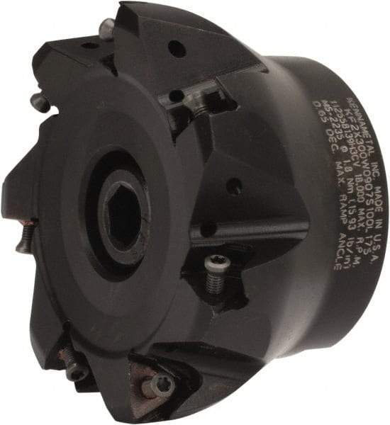 Kennametal - 7 Inserts, 2.362" Cut Diam, 1" Arbor Diam, 0.059" Max Depth of Cut, Indexable Square-Shoulder Face Mill - 0° Lead Angle, 1-3/4" High, WOEJ..GD & WOEJ..HD Insert Compatibility, Series Kenfeed - Apex Tool & Supply