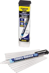 Markal - White All Purpose Wax Crayon - Flat Tip - Apex Tool & Supply