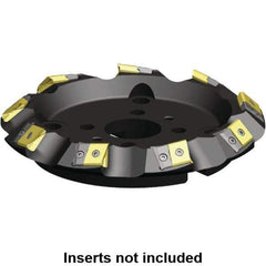 Kennametal - 10" Cut Diam, 2-1/2" Arbor Hole, 17.15mm Max Depth of Cut, 45° Indexable Chamfer & Angle Face Mill - 9 Inserts, LN.U 2410... Insert, Right Hand Cut, 9 Flutes, Series MEGA45 - Apex Tool & Supply
