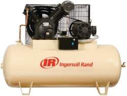 Ingersoll-Rand - 10 hp, 120 Gal Stationary Electric Horizontal Screw Air Compressor - Three Phase, 175 Max psi, 35 CFM, 230 Volt - Apex Tool & Supply