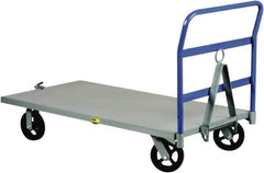 Little Giant - 2,000 Lb Capacity Steel Caster Steer Trailer - Steel Deck, 36" OAW, 60" Platform Length x 11-1/2" Platform Height, Mold On Rubber Casters - Apex Tool & Supply